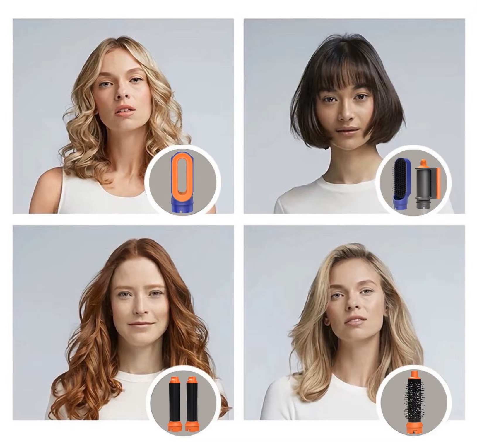 Multistyler 5w1 z lokówką Niebiesko-pomarańczowy